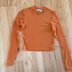 TWIN Orange Long Sleeve Women's Top